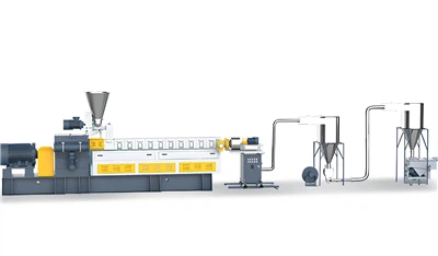 Extrusora de parafuso duplo com linha de pelotização de resfriamento de ar