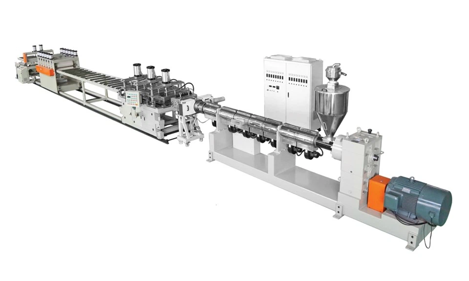 Linha de produção de placa de grade oca PP PC